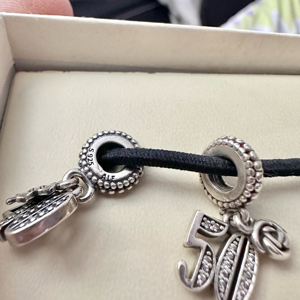 Pandora 50th Birthday Celebration Sterling CZ Dangle S925 ALE Charm ONLY‼️ - Picture 2 of 3
